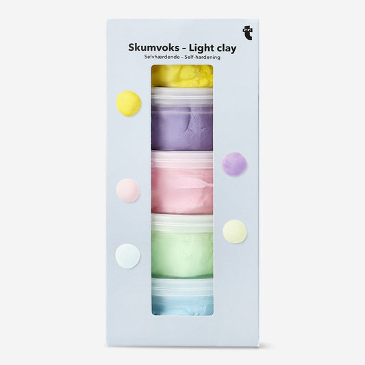 Zelfhardende lichte klei in pastelkleuren - 5 stuks