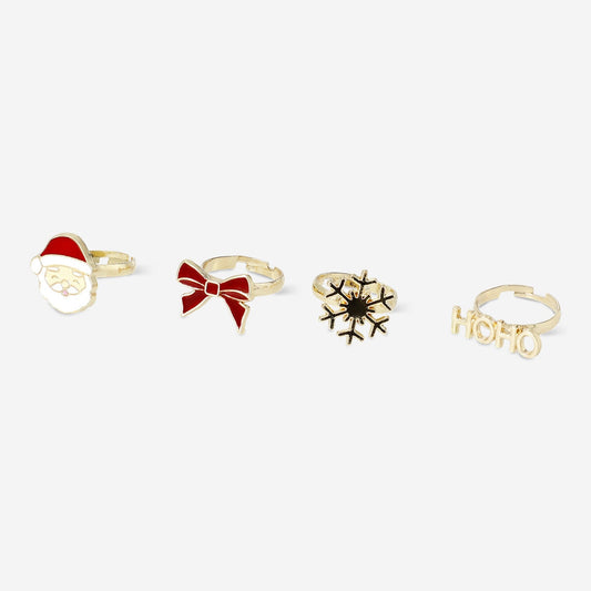 Set of adjustable Christmas rings in giftbox - 4 pcs