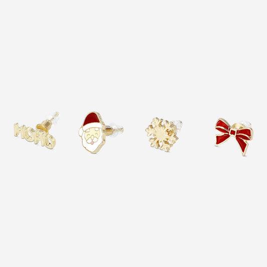 Set de boucles d'oreilles de Noël dans une boîte cadeau - 4 paires