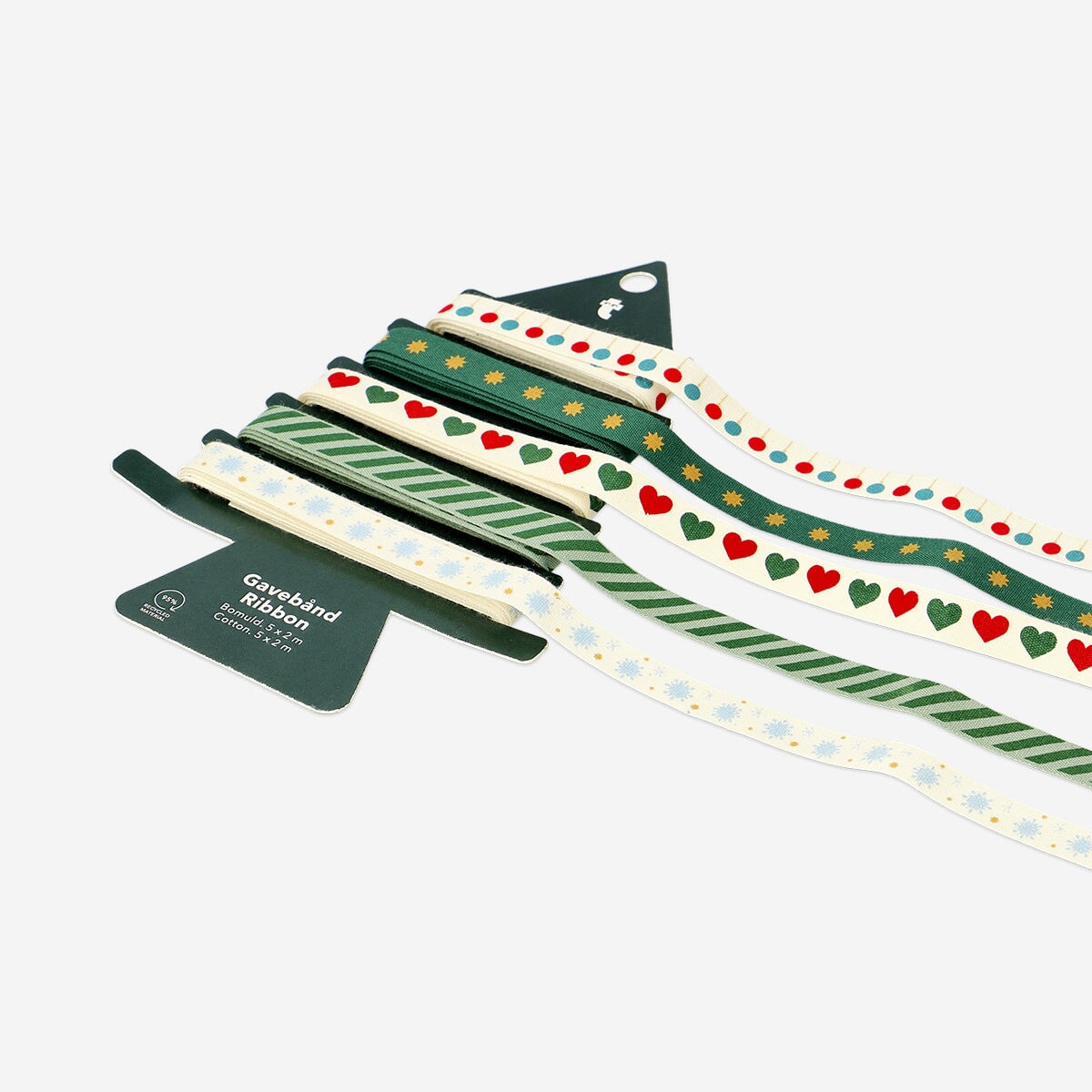Set of cotton ribbon with Christmas pattern - 5 pcs Office Flying Tiger Copenhagen 