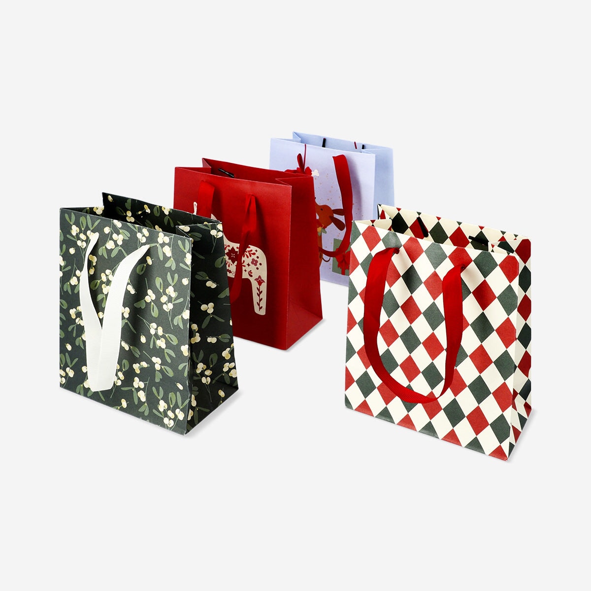 Set of gift bags with Christmas print - 4 pcs Office Flying Tiger Copenhagen 