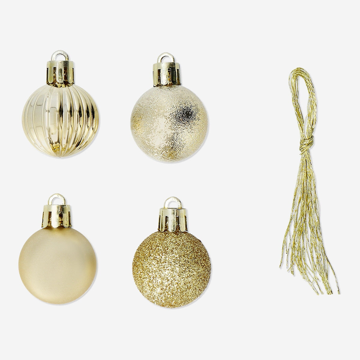 Set of Gold Christmas Baubles - 16 pcs Home Flying Tiger Copenhagen 