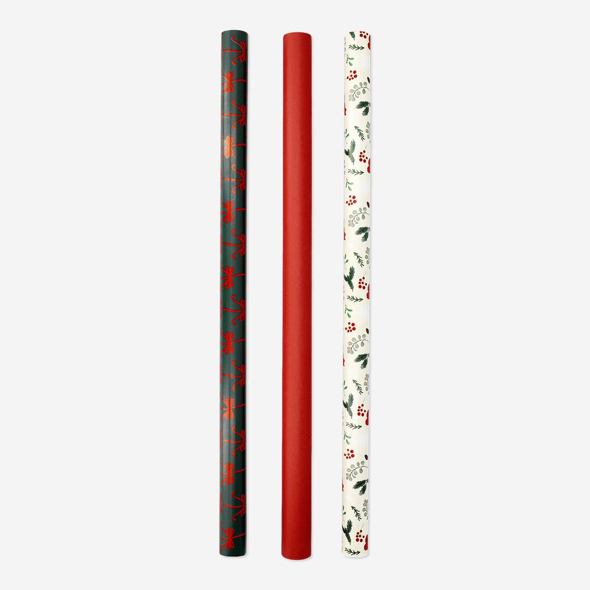 Set of Wrapping Paper with Christmas Flowers - 3 pcs Party Flying Tiger Copenhagen 