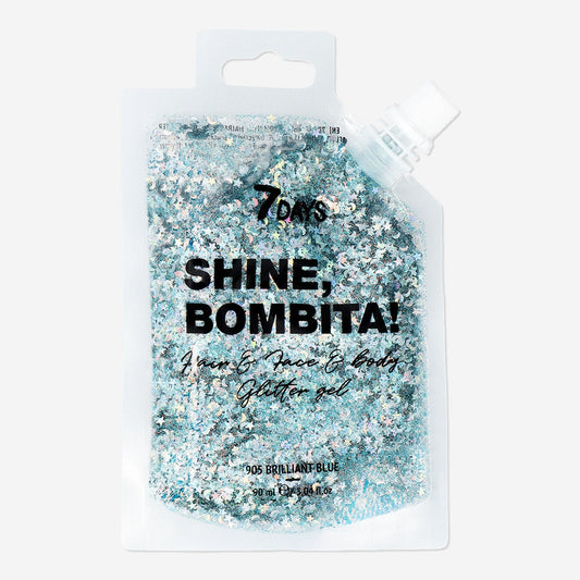 Shine Bombita Cheveux, Visage & Gel pailleté pour le corps de 7DAYS - 905 Brilliant blue