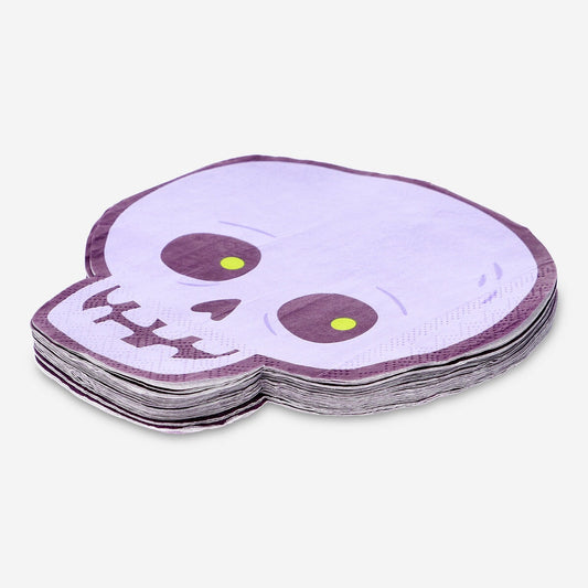 Serviettes en forme de tête de mort - 16 pcs