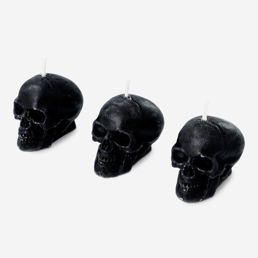 Bougies à réchaud en forme de tête de mort - 3 pcs