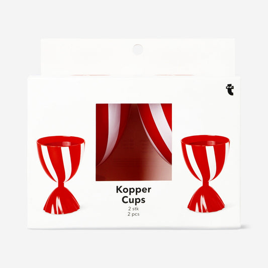 Small cups with candy stripes - 2 pcs