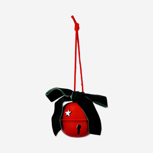 Small red bell with bow - 6 cm