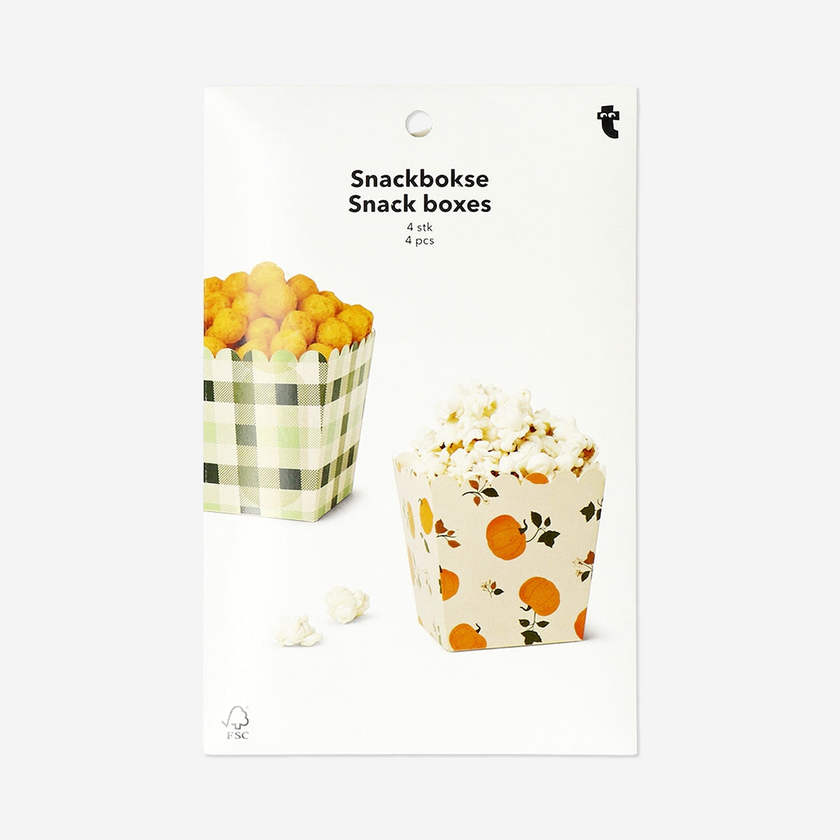 Snack boxes with pumpkin and check print - 4 pcs Party Flying Tiger Copenhagen 