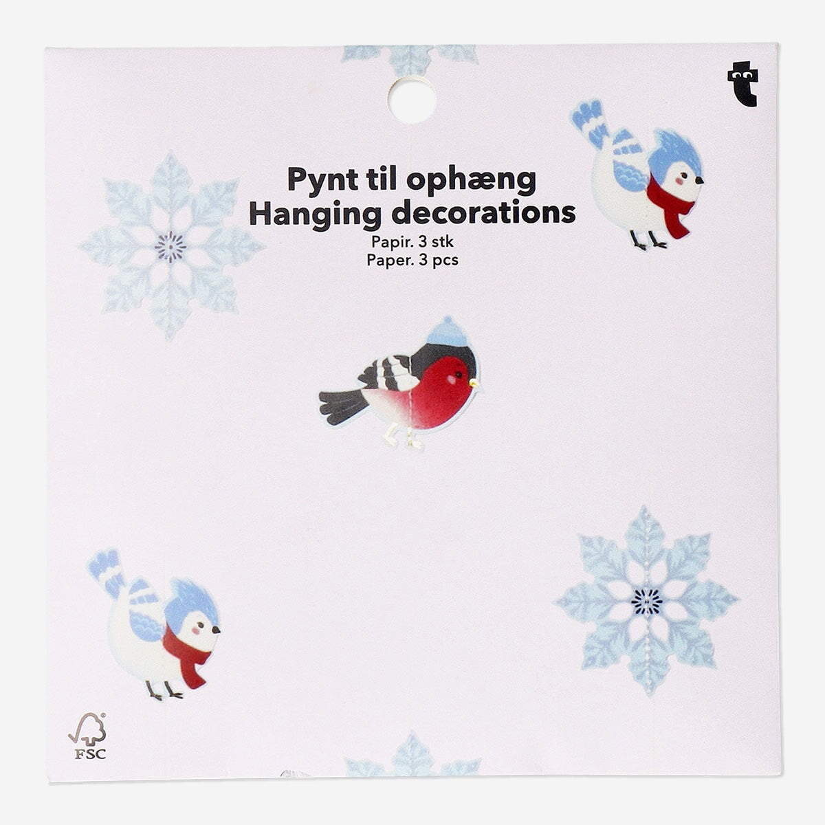 Snowflake and Bird Hanging Decorations - 3 pcs Party Flying Tiger Copenhagen 