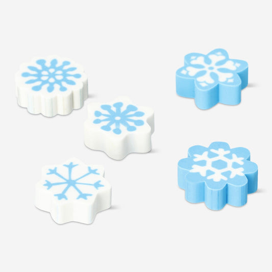 Gommes flocon de neige - 5 pcs