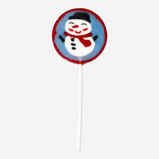 Schneemann-Lollipop mit Apfelgeschmack