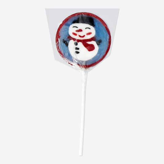 Schneemann-Lollipop mit Apfelgeschmack