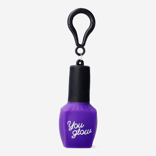 Squeezable key ring as nail polish