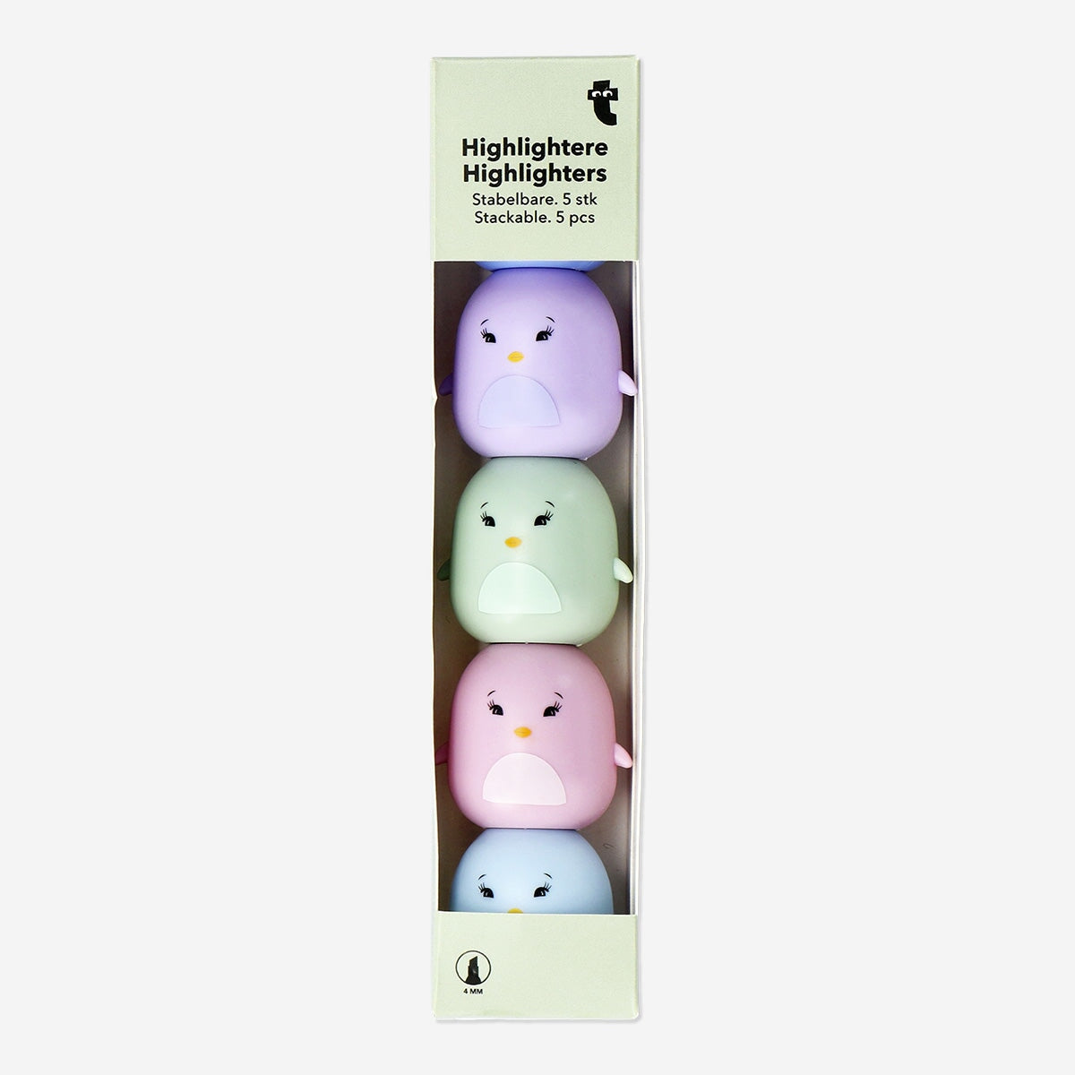 Stackable Penguin Highlighters - 5 pcs Office Flying Tiger Copenhagen 