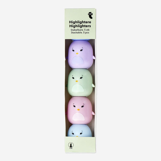 Stackable penguin highlighters - 5 pcs