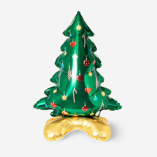 Stehender Weihnachtsbaum-Folienballon - 90 cm