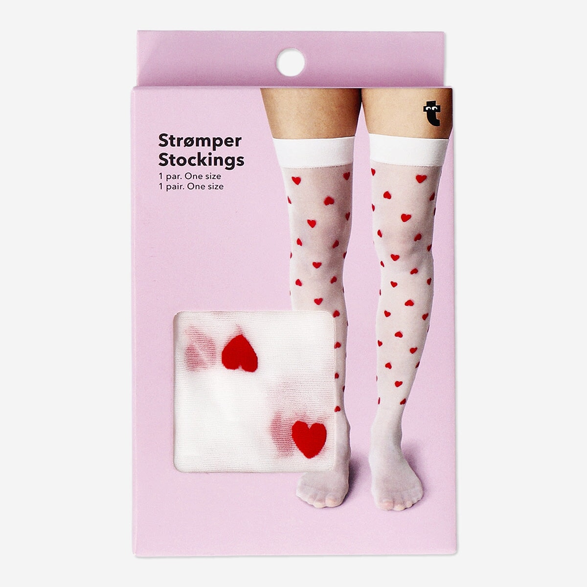 Stockings with red hearts - One size Textile Flying Tiger Copenhagen 