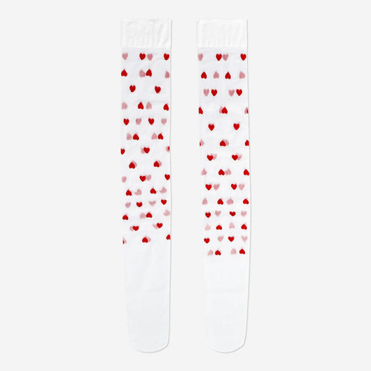 Stockings with red hearts - One size