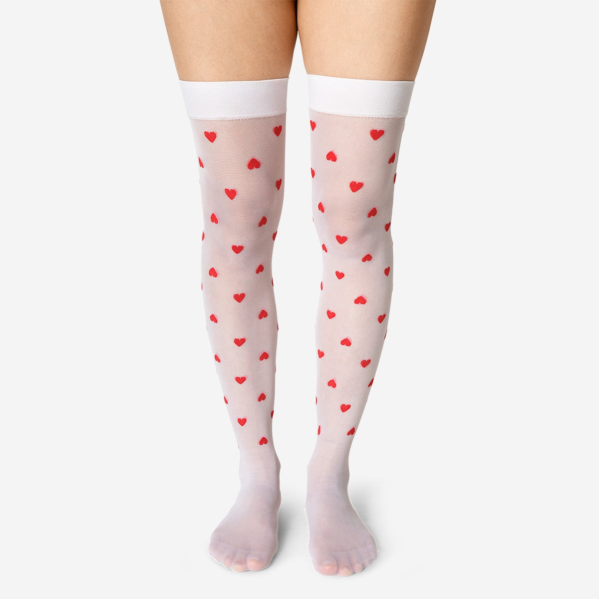 Stockings with red hearts - One size Textile Flying Tiger Copenhagen 