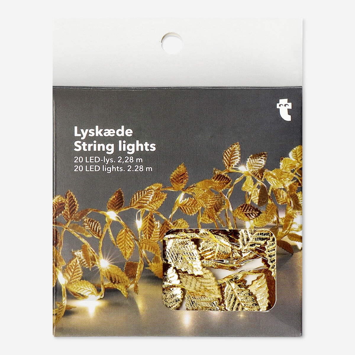 String Lights with Golden Leaves - 228 cm Home Flying Tiger Copenhagen 