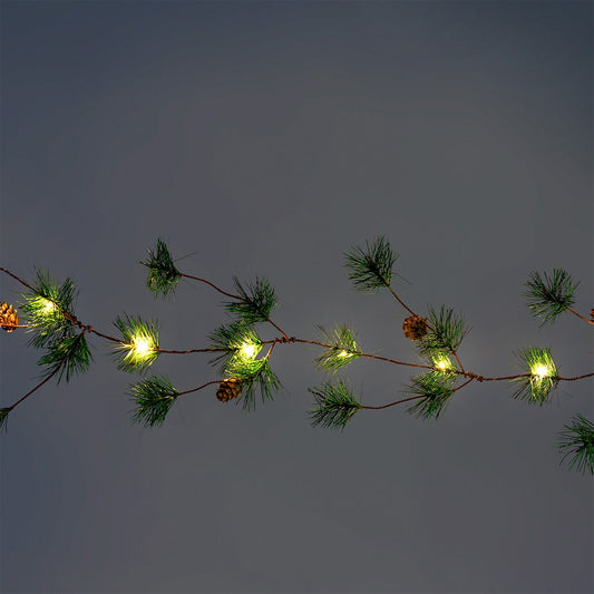 String lights with pine needle branches - 330 cm