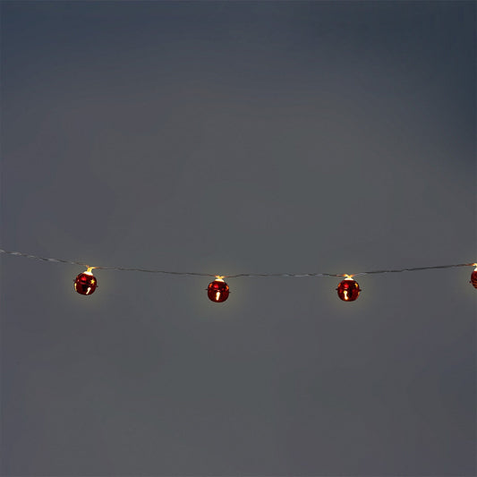 String lights with red bells - 285 cm
