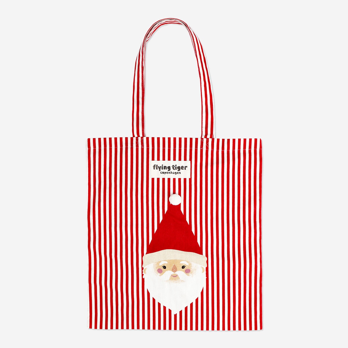 Striped Tote Bag with Santa's Face Textile Flying Tiger Copenhagen 