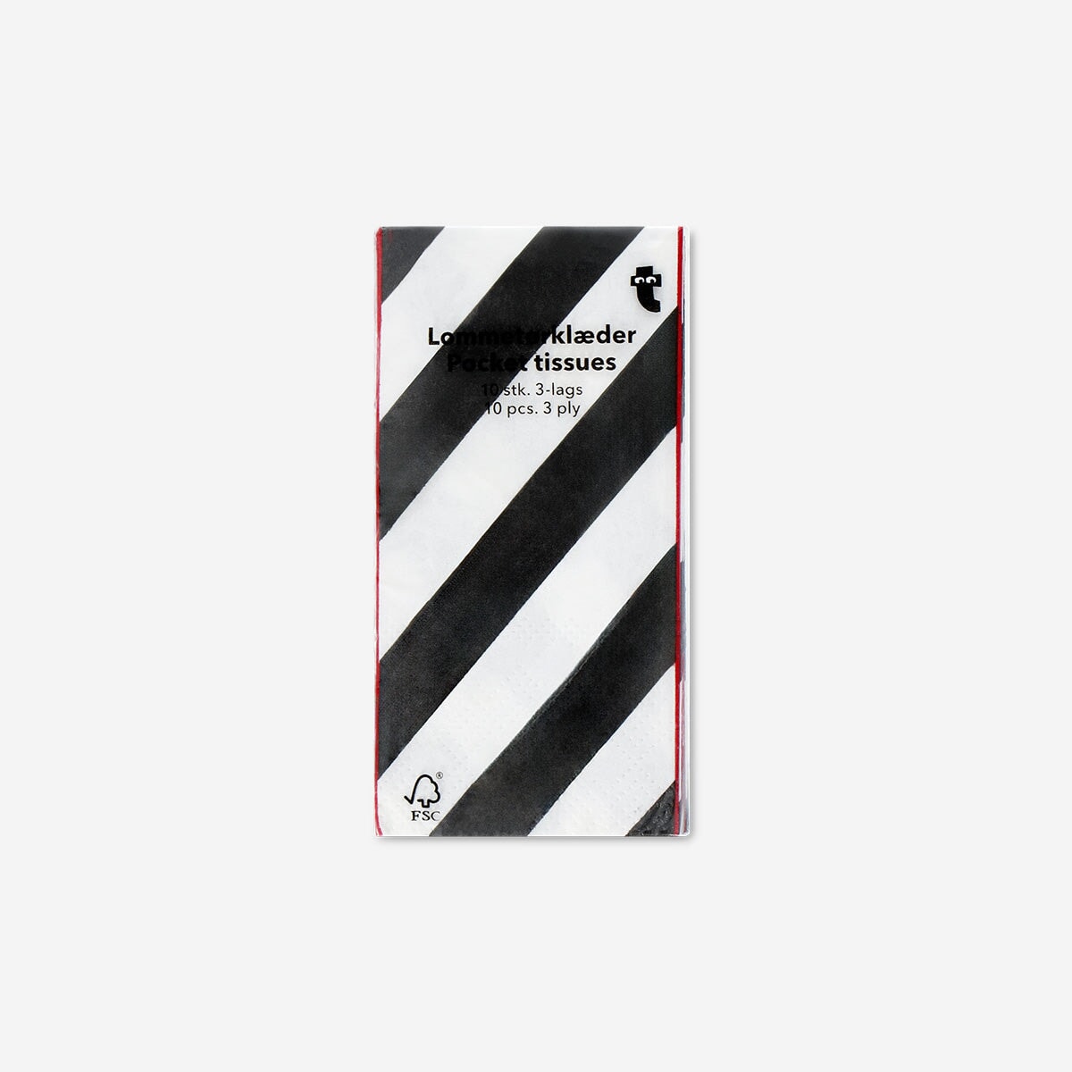 Stripy tissues with red border - 10 pcs personal_care Flying Tiger Copenhagen 