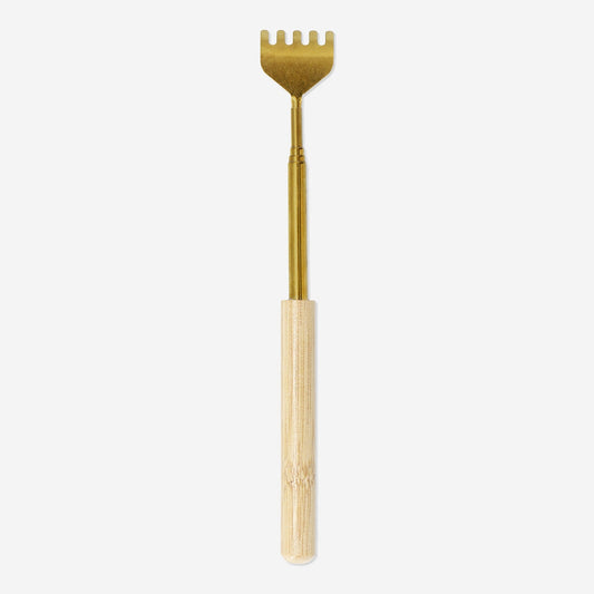 Telescopic bamboo back scratcher