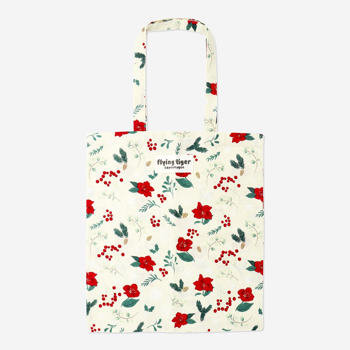 Tote Bag with Christmas Flowers Textile Flying Tiger Copenhagen 