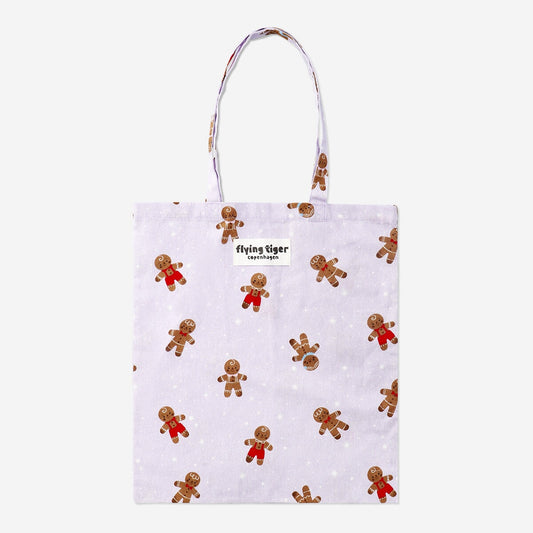 Tote bag with gingerbread design