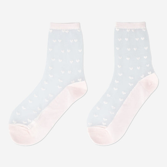 Transparent socks with hearts 36/38