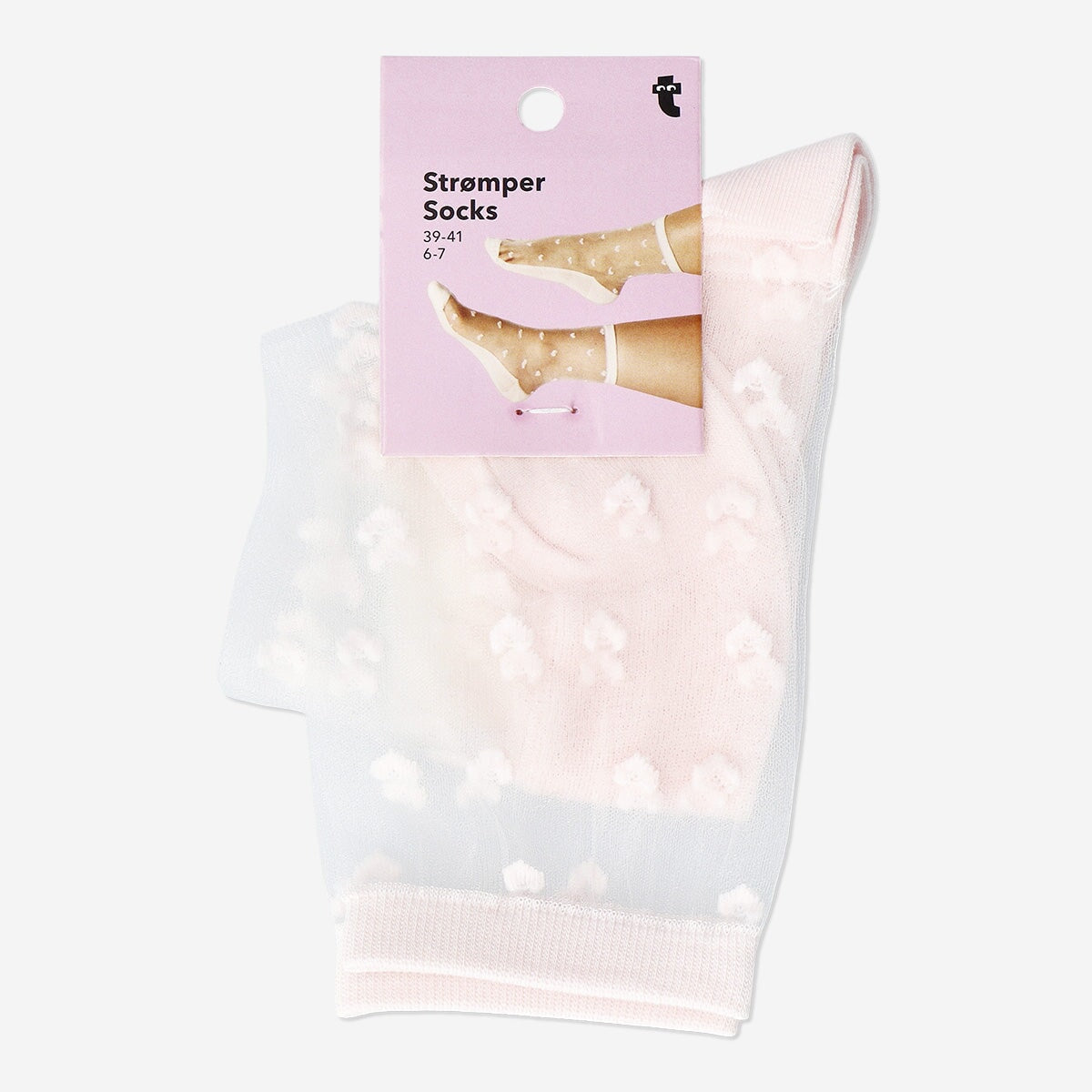 Transparent socks with hearts 39/41 Textile Flying Tiger Copenhagen 