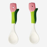 Tulip shaped ceramic spoons - 2 pcs Kitchen Flying Tiger Copenhagen 