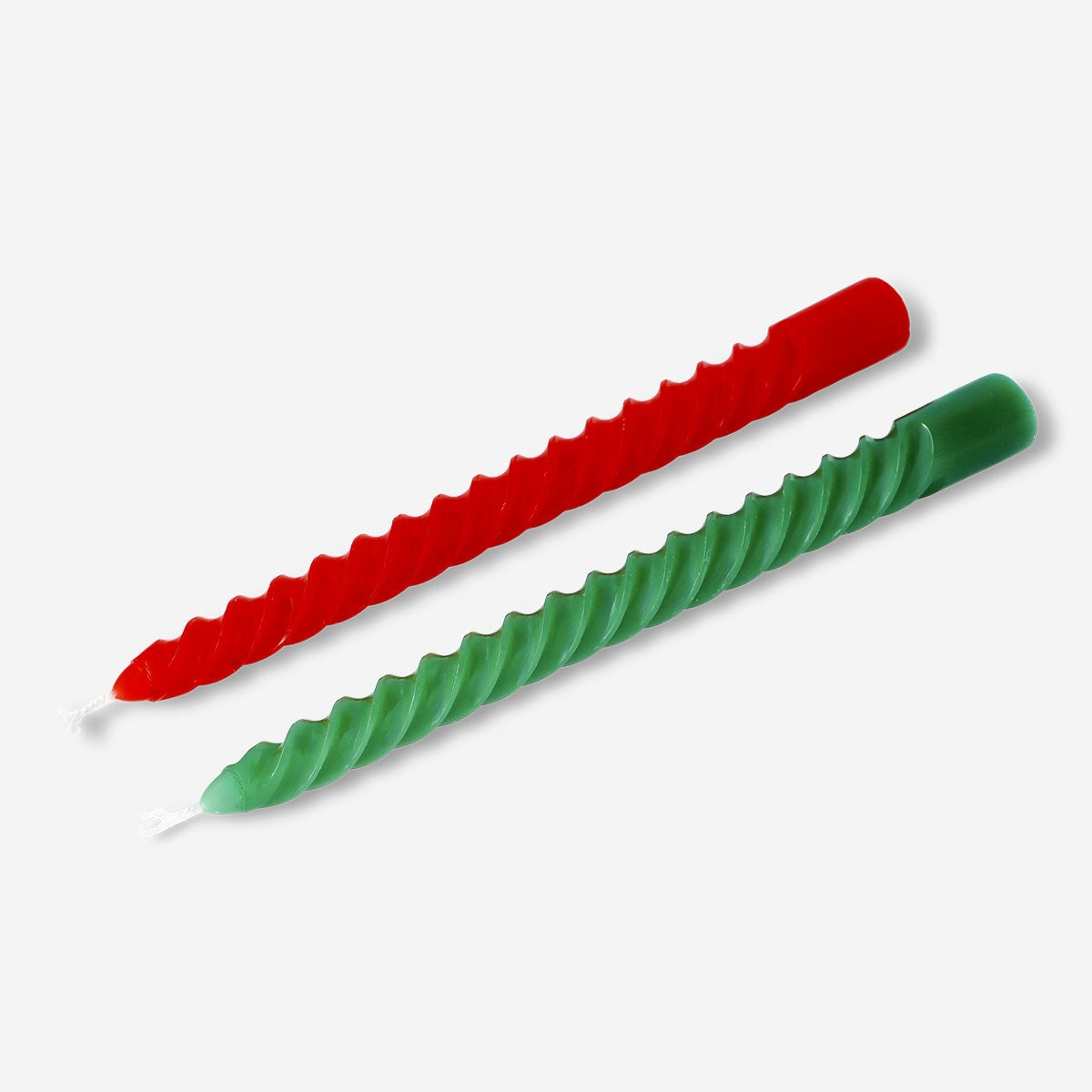 Twisted Dinner Candles in Red and Green - 4 pcs Home Flying Tiger Copenhagen 