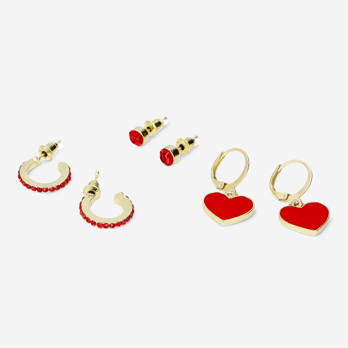 Valentine's icon ear studs - 3 pcs Personal care Flying Tiger Copenhagen 