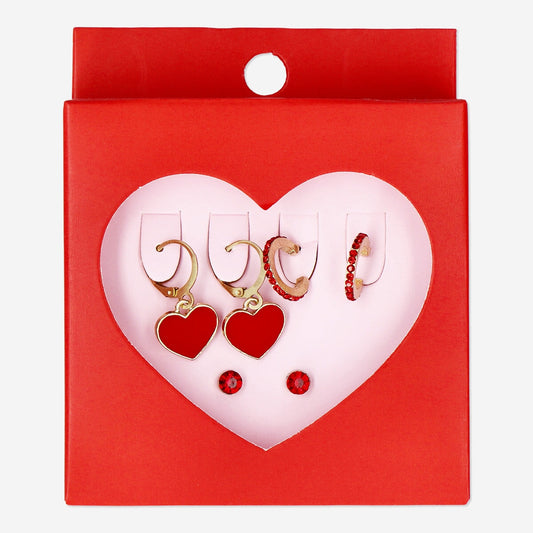 Valentine's icon ear studs - 3 pcs