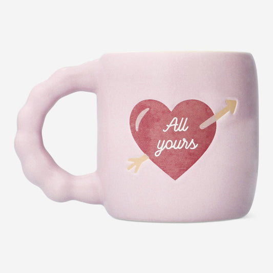 Tazza di San Valentino con cuore in rilievo - 350 ml