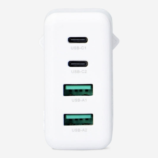 Wall adapter with four ports. USB-C and USB 3.0