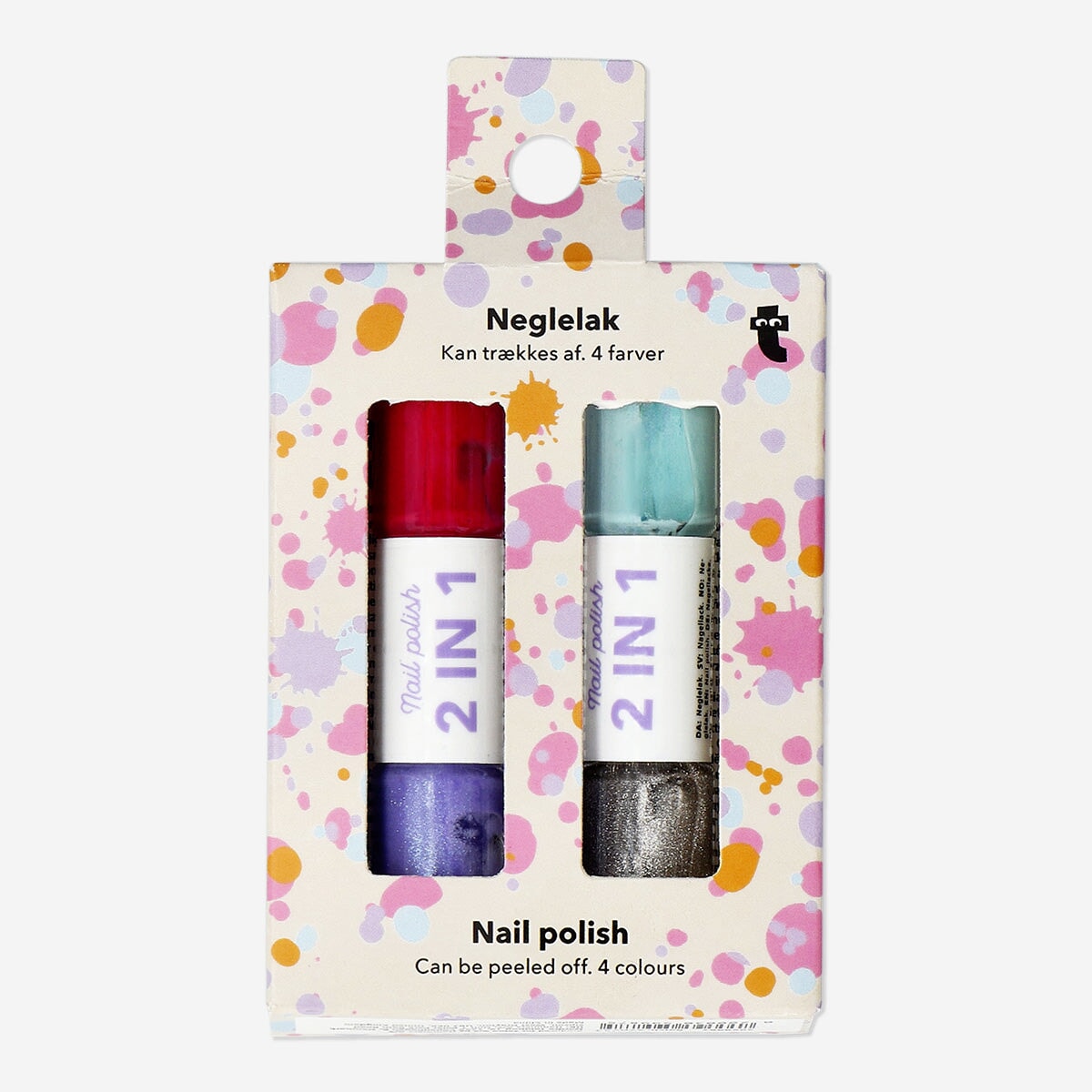 Water-based peel-off nail polish - 2 pcs Personal care Flying Tiger Copenhagen 