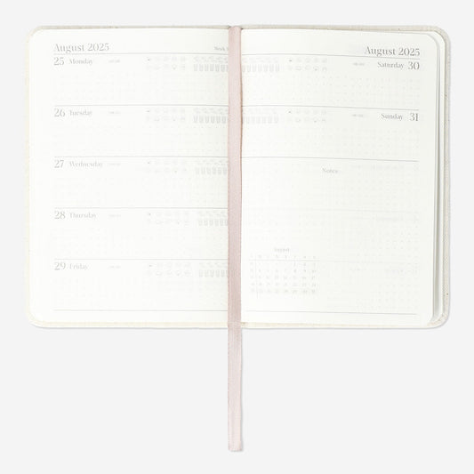 Weekly Diary with Linen Cover A6 - English