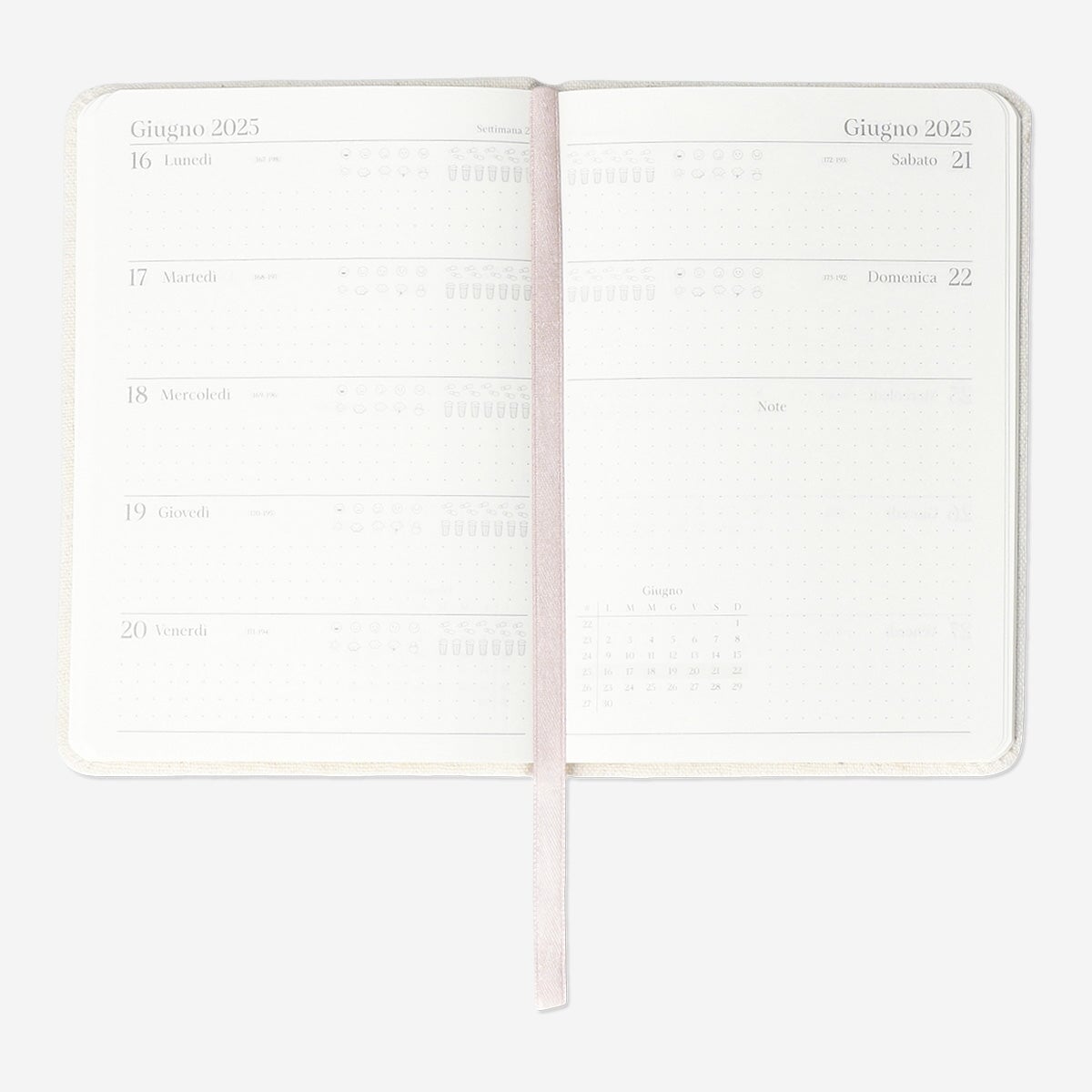 Weekly Diary with Linen Cover A6 - Italian Office Flying Tiger Copenhagen 