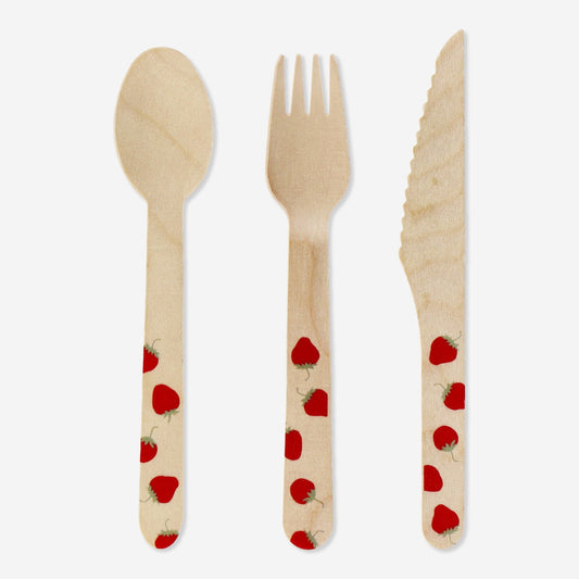 Wooden cutlery. For 4 people