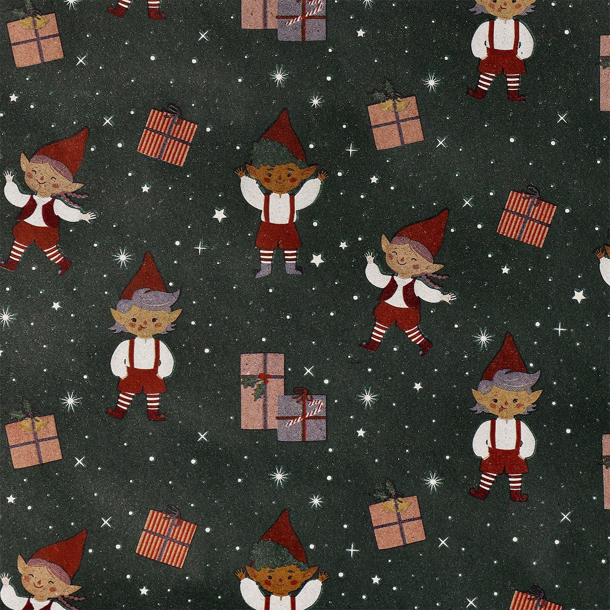 Wrapping Paper with Christmas Elfs - 400x70 cm Party Flying Tiger Copenhagen 