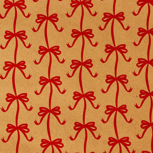 400 cm Papel de regalo - Lazos rojos