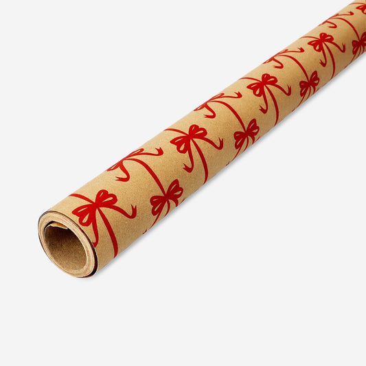 400 cm Wrapping paper - Red bows