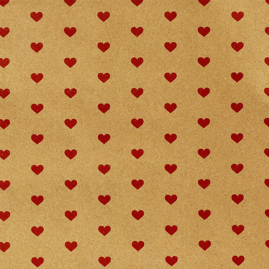 400 cm Wrapping paper - Red hearts