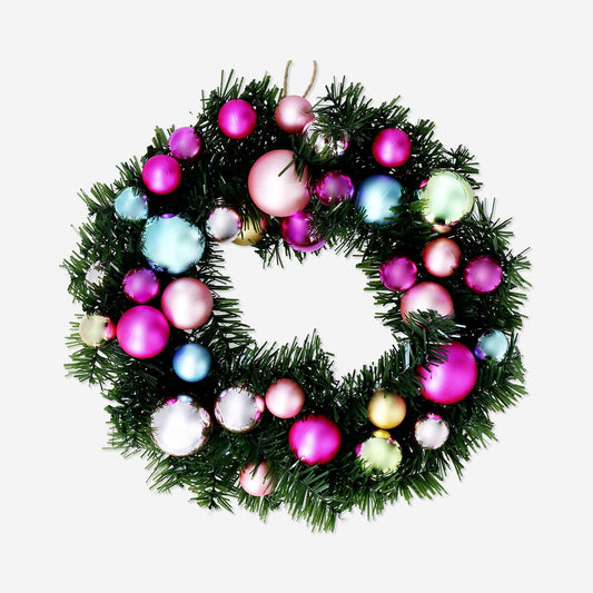Wreath with baubles 30 cm