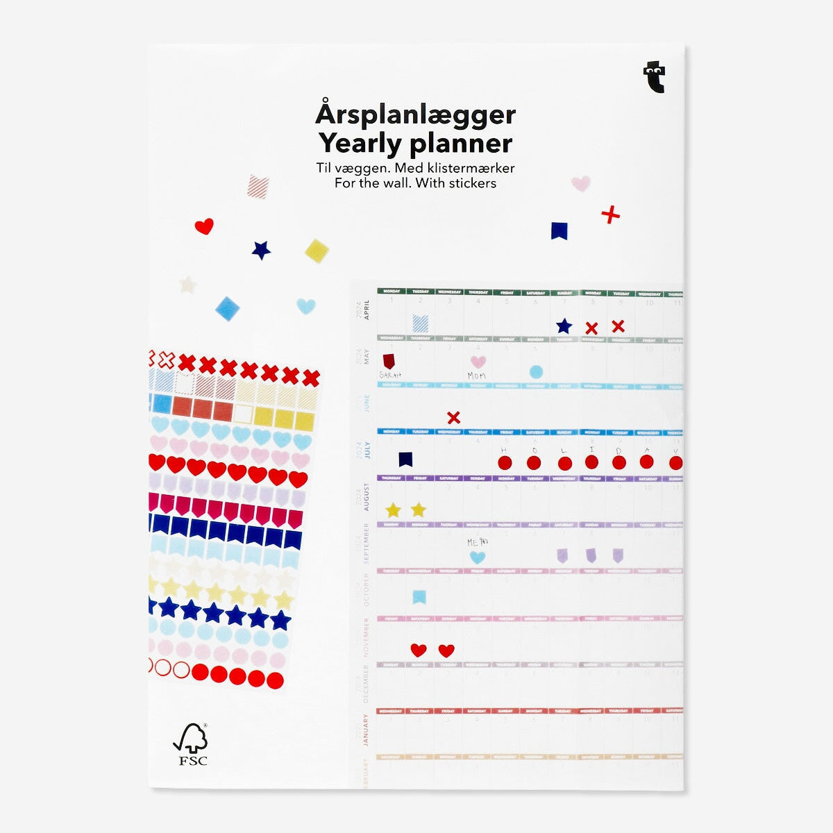 Yearly planner. For the wall Office Flying Tiger Copenhagen 